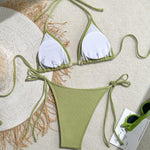 Load image into Gallery viewer, Sexy Triangle Cup Halter Tie Bikini Swimsuit Women N6A067