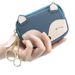 Load image into Gallery viewer, Cartoon Fox Embroidery Leather Coin Purse N6G052