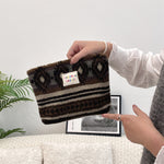 Load image into Gallery viewer, Polka Dot Faux Fur Makeup Bag Women Large Capacity S5P859