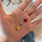 Load image into Gallery viewer, Hammered Heart Necklace Women Meteorite Enamel S5P888