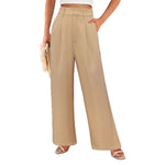 Load image into Gallery viewer, Womens High Waist Straight Leg Trousers Khaki N5A486