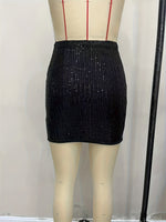 Load image into Gallery viewer, Sequin Bodycon High Waist Mini Skirt Women Sexy N6F225