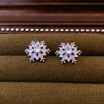 Load image into Gallery viewer, Christmas Snowflake Zircon Earrings Silver Needle S5P631