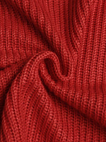 Load image into Gallery viewer, Street Style Chunky Knit Vest Red Open Front Cardigan N5A776