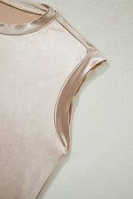 Load image into Gallery viewer, Gold Round Neck Sleeveless Vest Women N6B074