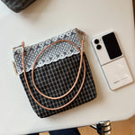 Load image into Gallery viewer, Vintage Plaid Crossbody Phone Bag with Lace Trim N6E038
