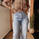 Load image into Gallery viewer, Womens Washed Stretch Straight Leg Jeans Mid Rise N5A614