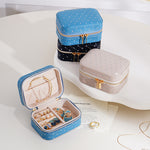 Load image into Gallery viewer, Mini Leather Jewelry Box Travel Portable Organizer S5P692