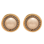 Load image into Gallery viewer, Contrast Chain Faux Pearl Round Silver Stud Earrings N6H152