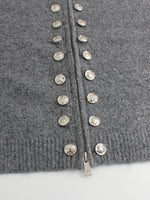 Load image into Gallery viewer, High Neck Zip Front Faux Button Knit Cardigan Women N6H270