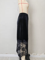 Load image into Gallery viewer, Velvet Lace High Waist Bodycon Midi Skirt Slit N6F195