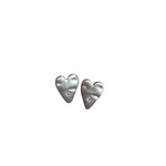 Load image into Gallery viewer, Brushed Heart Earrings Women Matte Silver Simple Stud S5P890