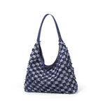 Load image into Gallery viewer, Women's Leopard Print Checkered Plush Tote Bag N6J157