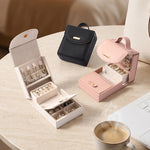 Load image into Gallery viewer, Portable PU Leather Jewelry Box Travel Organizer Case N6G105