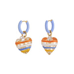 Load image into Gallery viewer, Glass Heart Earrings Women Colorful Enamel Drop S5P885