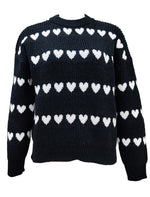 Load image into Gallery viewer, Love Jacquard Knit Sweater Women Beige Black N5A579