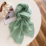 Load image into Gallery viewer, Lightweight Solid Raw Edge Shawl Scarf Women Travel N6H246