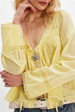 Load image into Gallery viewer, French Lace U Neck Blouse Women N6C097