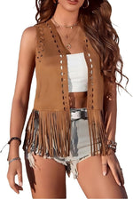 Load image into Gallery viewer, Fringe Vest Women Casual Open Front N6C132