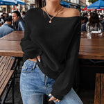 Load image into Gallery viewer, Off Shoulder Oversized Knit Sweater Women N6B032