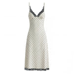 Load image into Gallery viewer, Lace Trim Polka Dot Slip Dress Women N6E143