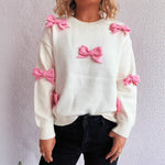 Load image into Gallery viewer, 3D Floral Cardigan Women Knit Open Front Round Neck N5A859