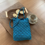 Load image into Gallery viewer, Handmade Metallic Thread Woven Crochet Shoulder Bag N6A116