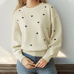 Load image into Gallery viewer, Simple Style Heart Sweater Women Knit Casual Pullover N5A813