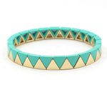 Load image into Gallery viewer, Rainbow Triangles Bracelet Modular Gold Enamel S5P050