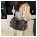 Load image into Gallery viewer, Women's Washed Denim Dumpling Tote Shoulder Bag N6J181