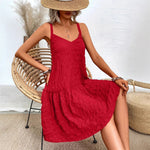 Load image into Gallery viewer, Red Slip Dress Women Ruffle Sleeveless Short N5A930