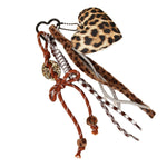Load image into Gallery viewer, Leopard Heart Bow Woven Rope Bag Charm Keychain S5P928