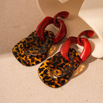 Load image into Gallery viewer, Geometric Acrylic Drop Earrings Leopard Print N6A143