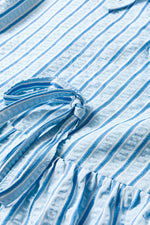 Load image into Gallery viewer, V Neck Puff Sleeve Bow Tie Chiffon Top Women N6B073