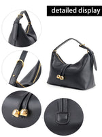 Load image into Gallery viewer, Metallic Hobo Shoulder Bag Women Black N6C034