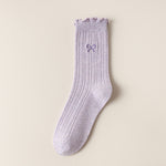 Load image into Gallery viewer, Ruffle Trim Slouch Socks Women N6C155