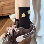 Load image into Gallery viewer, Pearl Flower Fresh Mid-Calf Socks Women Soft Cotton N6H037