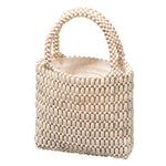 Load image into Gallery viewer, Handwoven Color Block Wood Bead Bag Beach Women S5P966