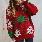 Load image into Gallery viewer, Christmas Tree Jacquard Pullover Sweater Women N5A632