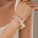 Load image into Gallery viewer, Irregular Colorful Enamel Alloy Bangle Elastic N6F268