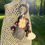 Load image into Gallery viewer, Handcrafted Seed Pod Wind Chime Bag Charm Maillard N6F309
