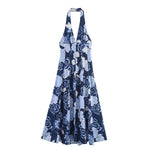 Load image into Gallery viewer, Fashion Vacation Printed Halter Midi Dress Women N6A037