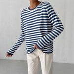 Load image into Gallery viewer, Classic Striped Knit Retro Crew Neck Pullover Top N6A138