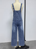 Load image into Gallery viewer, Vintage Distressed Wide Leg Denim Overalls Women N6D150