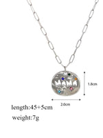 Load image into Gallery viewer, MAMA Tarot Circle Pendant 18K Gold Plated Necklace N6D534