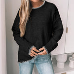 Load image into Gallery viewer, Round Neck Split Hem Sweater Women Multiple Colors N5A799