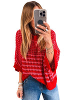 Load image into Gallery viewer, Color Block Crew Neck Oversized Sweater Women N6B087