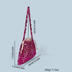 Load image into Gallery viewer, Handwoven Silver Gold Bead Large Hobo Shoulder Bag N6E021