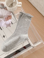 Load image into Gallery viewer, Bow Letter Label Slouch Socks Women N6C167