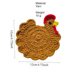 Load image into Gallery viewer, Hand Crochet Hen Coaster Chicken Shape Yarn Mat N6G050